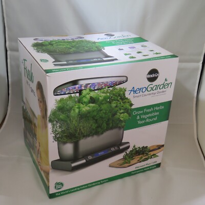 Miracle-Gro AeroGarden Harvest Plus Smart Countertop Garden in 100643-GRY NEW!!