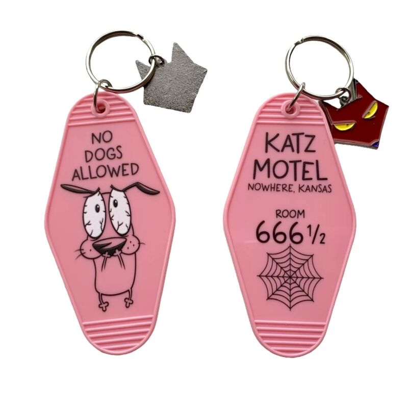 Courage The Cowardly Dog Keychain - Cartoon Network  Enamel Charm Katz Motel