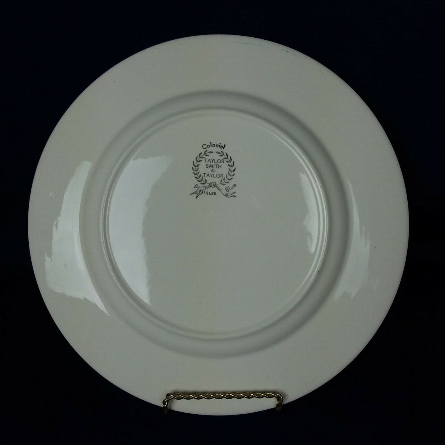 Taylor Smith & Taylor Colonial Platinum Blue Dinner Plate 10 1/2
