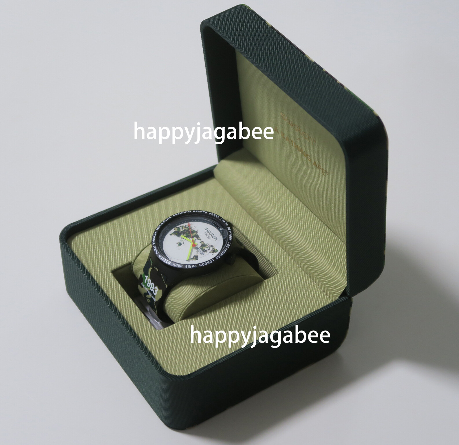 Pre-owned A Bathing Apex Swatch A Bathing Ape Bape X Swatch Global World Model In Green