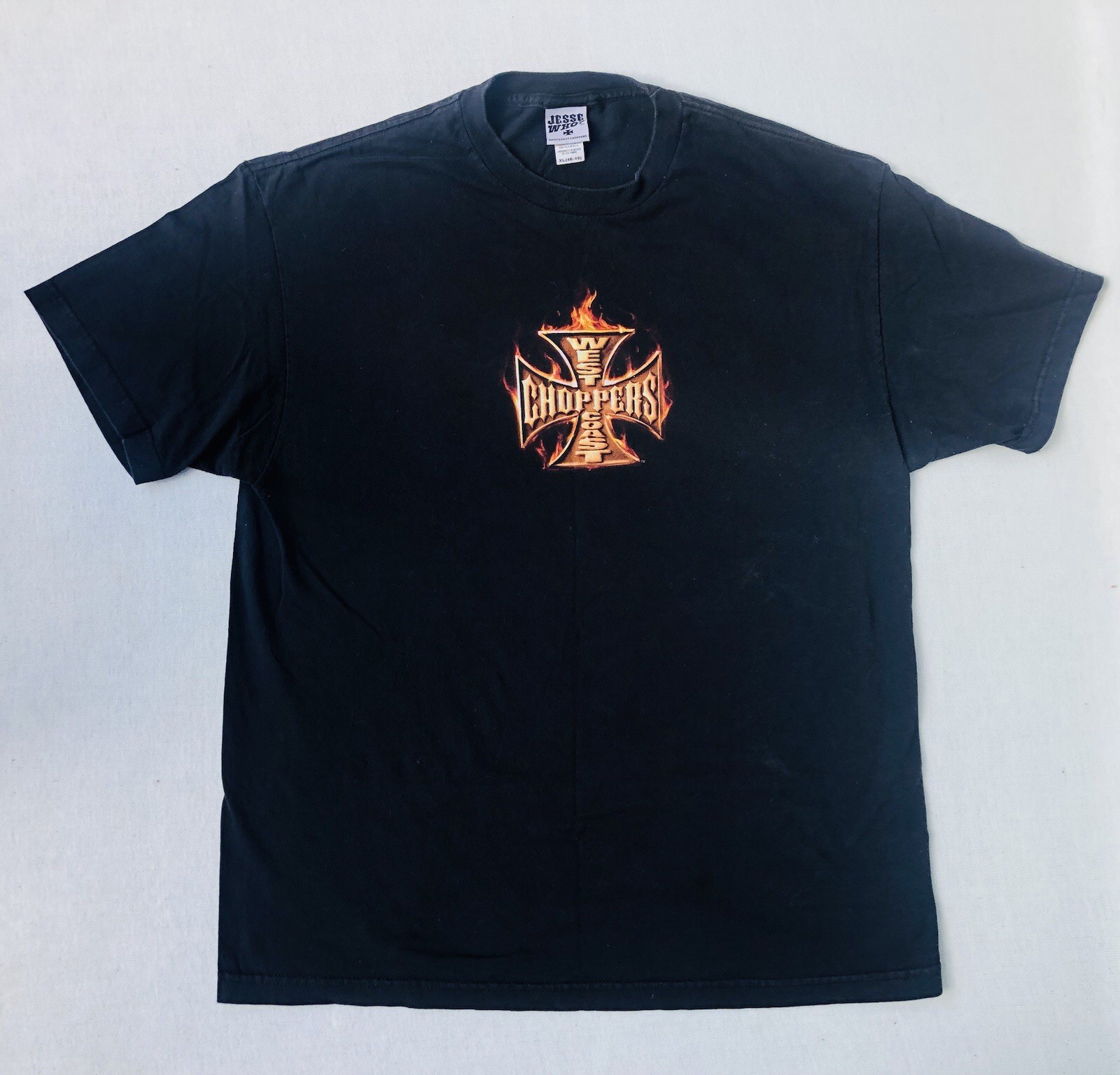 VTG Jesse Who West Coast Choppers Biker Shirt Bel Air Flames Long Beach Mens XL