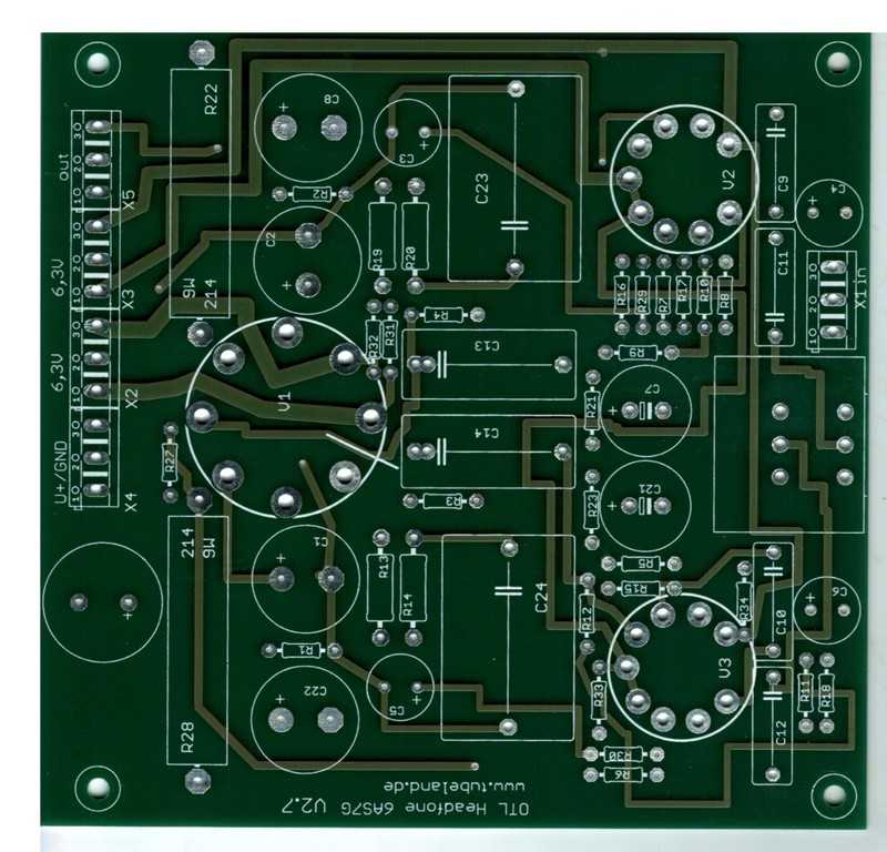 Otl Headfone Ampflifer Mit Der 6as7g O.Ã¤. RÃ¶Hren -Tubeland  Leiterplatte 
