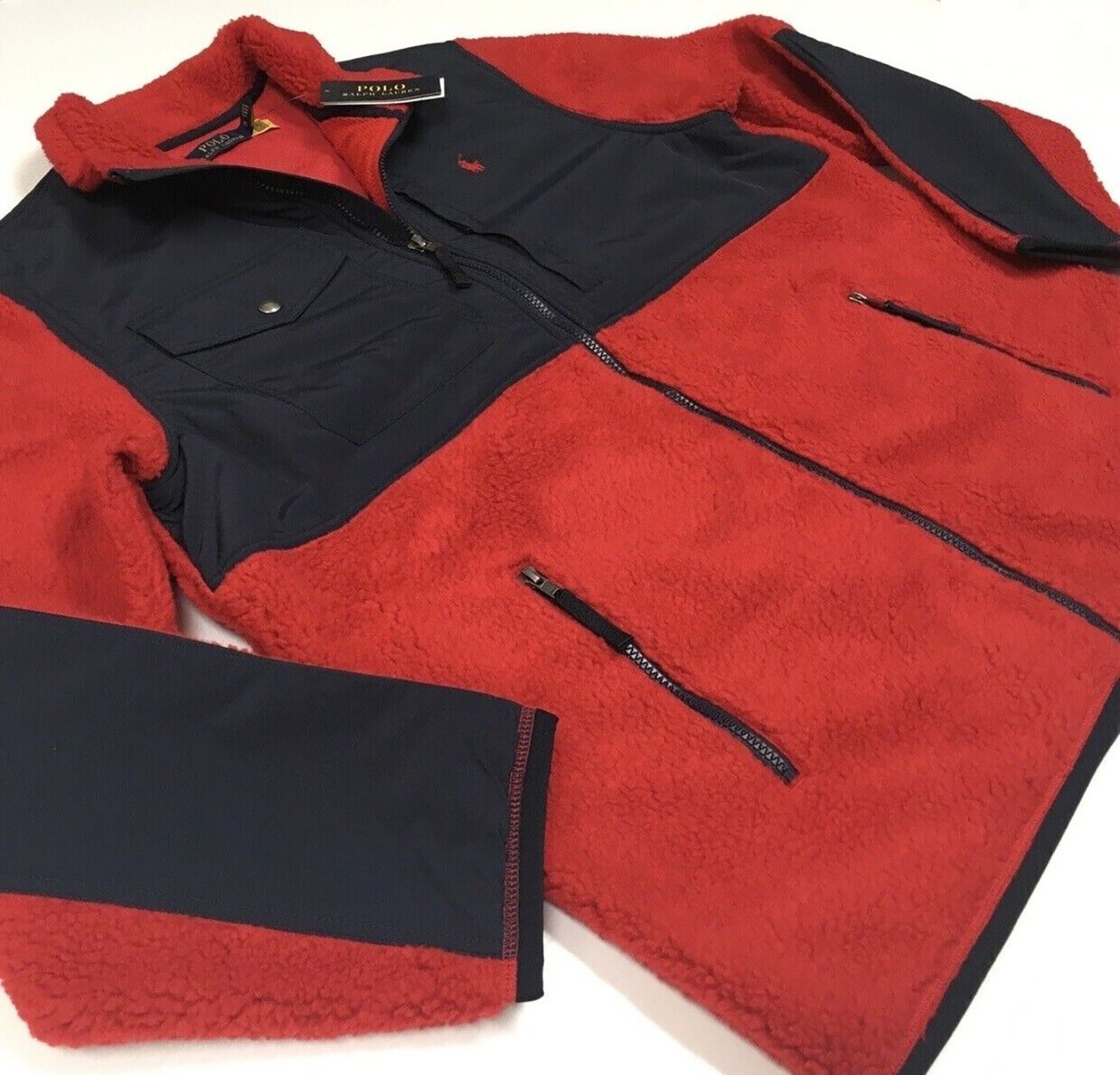 Polo Ralph Lauren Colorblocked Sherpa Faux Shearling Fur