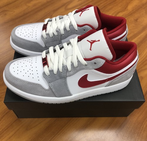 Air Jordan 1 Low - Men Size 8 - Light Smoke Grey / Gym Red Air Jordan 1 Low - Men Size 8 - Light Smoke Grey / Gym Red