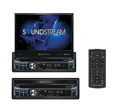 Soundstream VR-720B 7  Single DIN Flip Up Receiver w/ DVD, CD/MP3 & Bluetooth