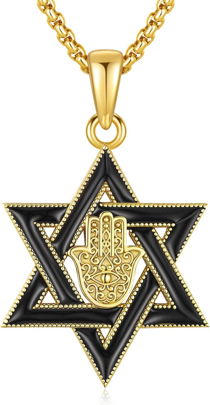 Star of David Necklace 925 Sterling Silver Star of David Pendant Animal/Tree of