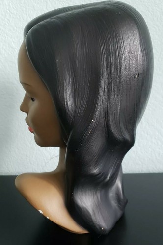 VTG MARWAL CHALKWARE POLYNESIAN HAWAIIAN WOMAN HIBISCUS FLOWER HEAD BUST VG USED