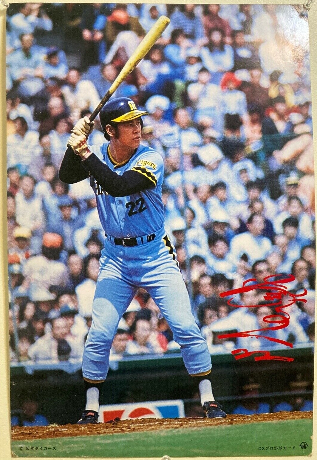 Vintage Koichi Tabuchi #22 Hanshin Tigers 18x12 Poster Japan