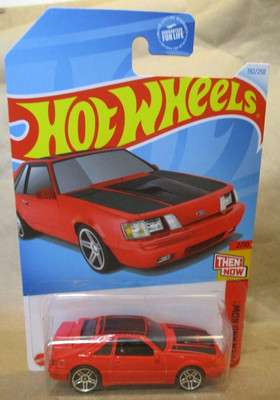 Hot Wheels Then & Now 1984 Ford Mustang SVO Red  1:64 Scale Diecast
