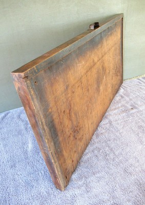 Antique Type Tray Primitive Printer's Shadow Box, 103 Sections, Metal Handle