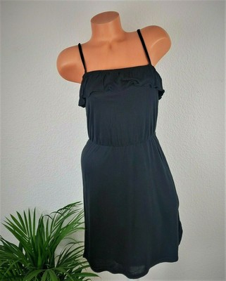 Neu Kleid Schwarz Strandkleid Jersey Spagettiträger Größe 42