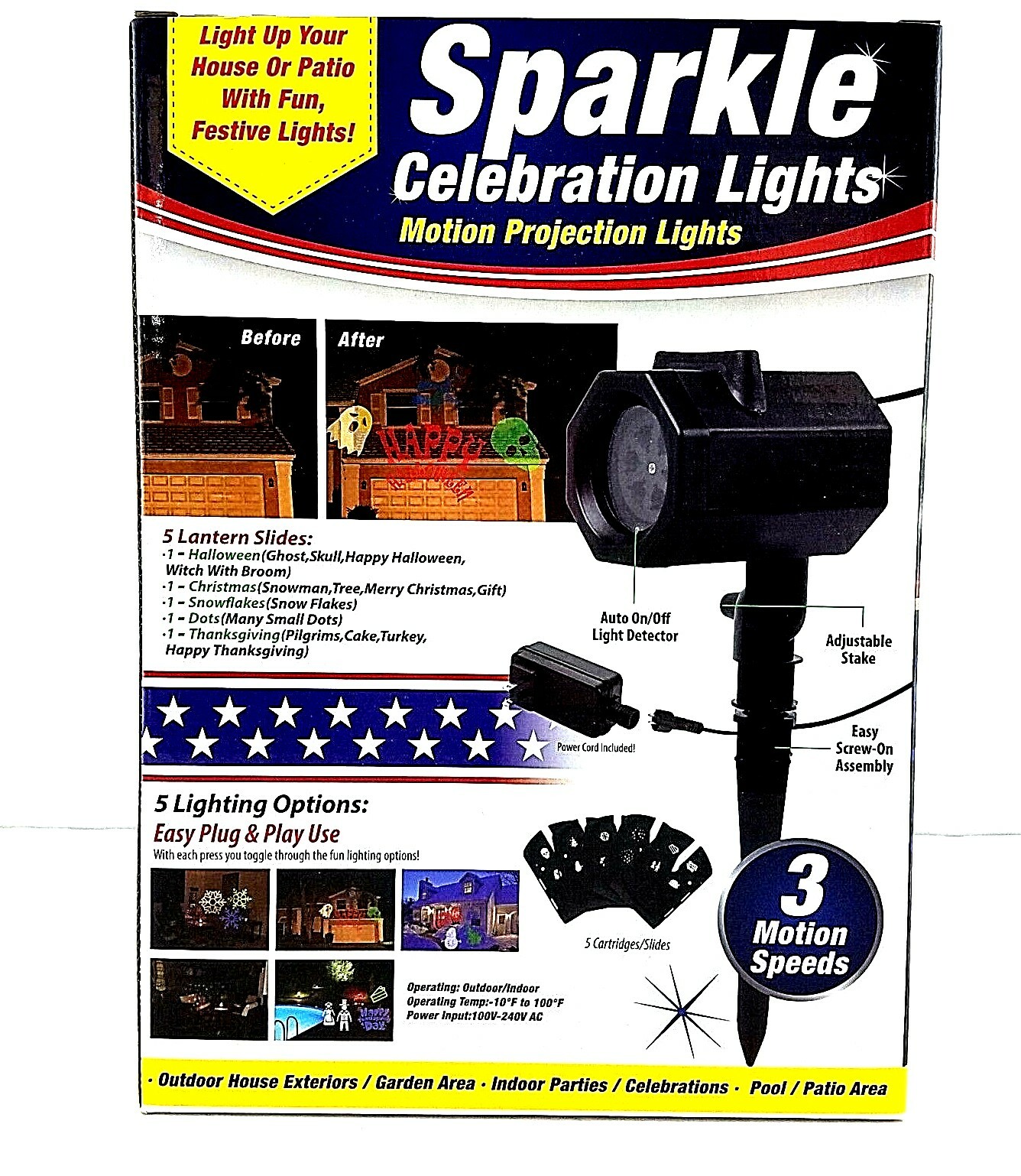 Celebration Series Projector LED Image Motion Projection Light with 5 Slides