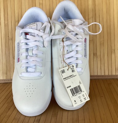 Reebok Classic Princess Sneaker Athletic Shoes White Trainers Size 9 Wide New