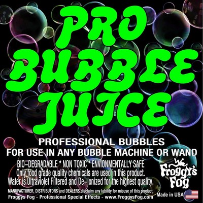 Froggys Fog - Pro Bubble Juice - Professional Bubble Fluid for All Bubble
