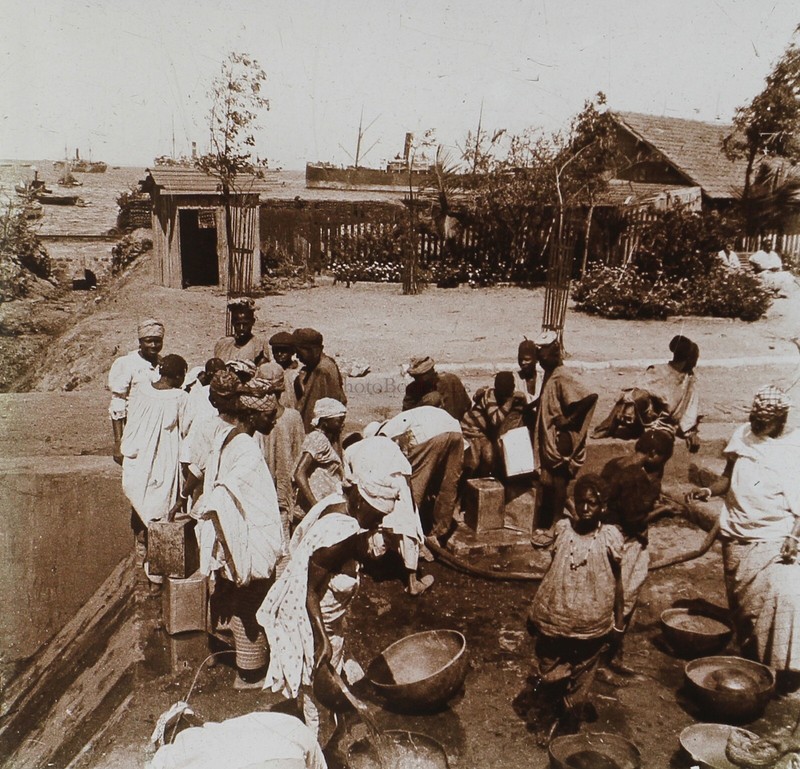 CÃ´Te DâIvoire Afrique MarchÃ© Photo Stereo Pl52p1n13 Plaque De Verre Vintage