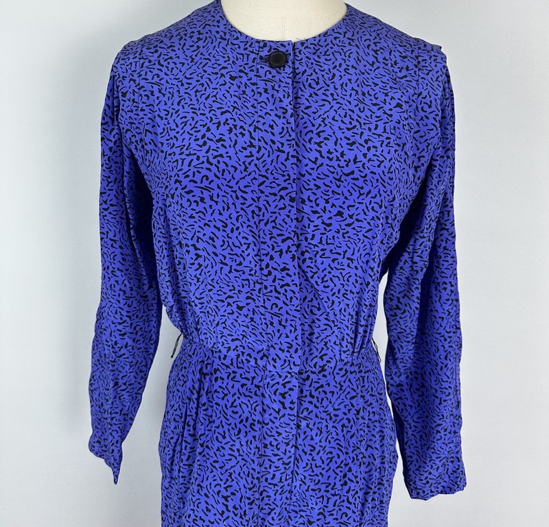 Dress Xs Midi Abstract Animal Print Secretary Pockets