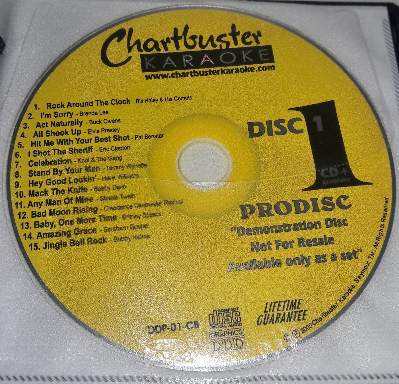 Chartbuster Karaoke 10 Disc 2000 Sampler Set Prodisc Demo CD+G Discs 105 Songs!