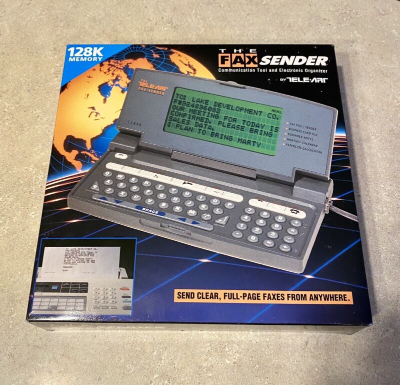 1994 Tele-art Faxpediter Fax Sender and Kalendar Calculator 128K Memory VTG 90s