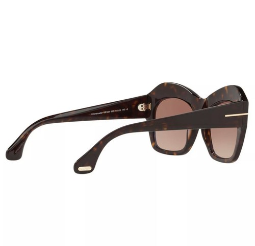 Pre-owned Tom Ford Emmanuelle Tf534 52f 54 Butterfly Brown Havana Women's Sunglasses