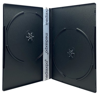 PREMIUM SLIM Black Double DVD Cases 7MM (100% New Material) Lot