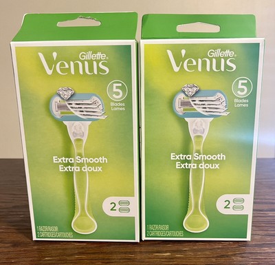 Gillette Venus Extra Smooth 5 Blades, 2 Razors + 4 Cartridges, New & Sealed