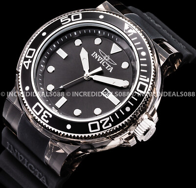 Invicta GRAND PRO DIVER ANATOMIC Silver Black Gray SS Stylish Bold Mens Watch