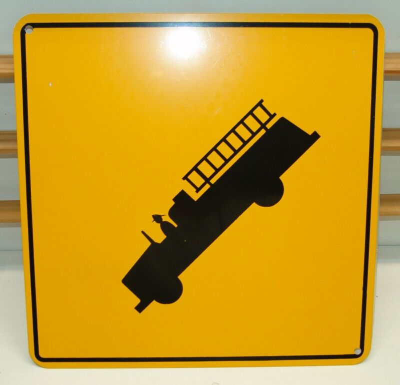 FIRE TRUCK  12" x 12" ROAD SIGN  (SIMILAR - ALIKE - NOT ACTUAL USED ON ROADS)