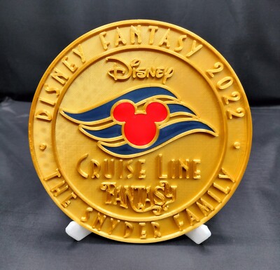 Disney Cruise Gold Medallion Coin 3D Printed Custom Personalized Wish Fantasy