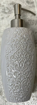 New Creative Bath Heirloom Gray Ceramic 8  Soap Dispenser Lotion Pump Sink