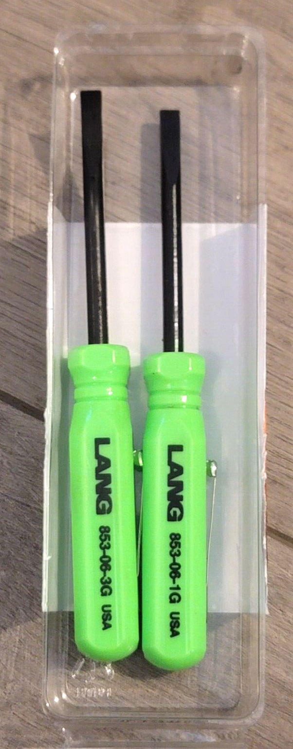 Lang Tools 2pc 5" Mini Pocket Pry Bar Set, GREEN, made in the USA #853-06-2STG