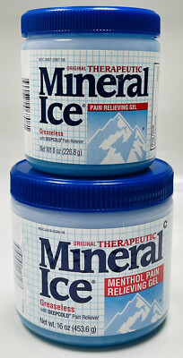 mineral ice 16oz & 8oz pain relieving gel 