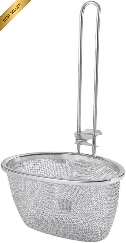 Kitchen Home Food Sieve Mesh Net Stainless Steel Fry Basket Hot Pot Colander Lad