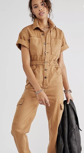 Комбинезон Free People Marci Utility Комбинезон с карманами-карго Свободный коричневый XS НОВИНКА