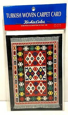 NEW SEALED TURKISH WOVEN CARPET ON GREETING CARD ~ ISTANBUL SOUVENIR 