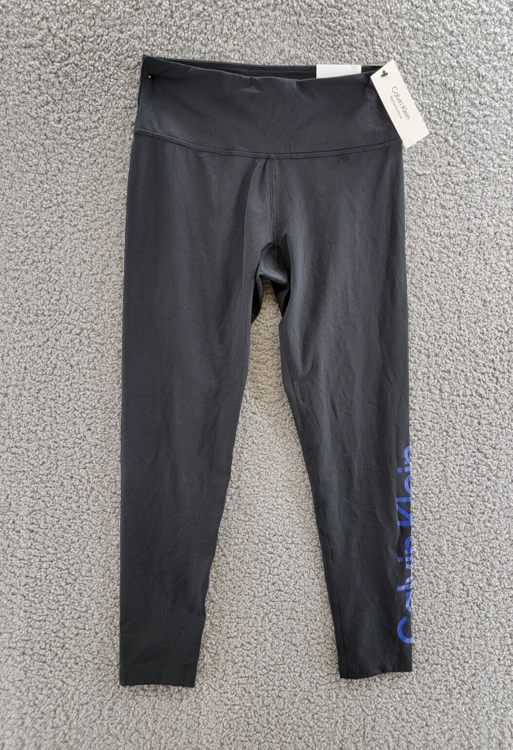 Calvin Klein High-Rise 7/8 Leggings Women's S Black/Blue Elastic Waist Pull On - Picture 2 of 16