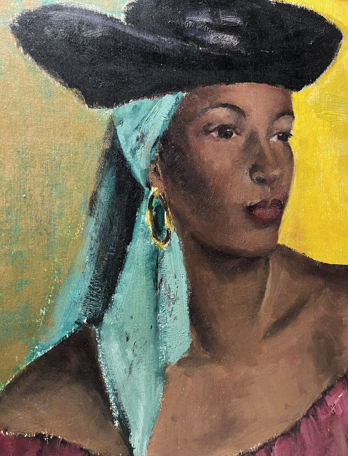 DOROTHY C NEAL AFRICAN AMERICAN PORTRAIT NICOLAI FECHIN STUDENT OIL PAINTING