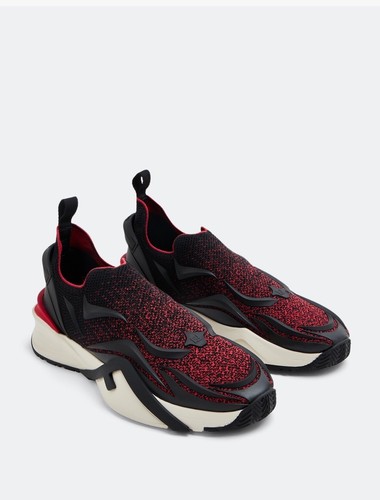 スニーカー FENDI FF KNIT SNEAKERS Fendi - Rockoko Black FF Knit Sneakers | Mitchell Stores