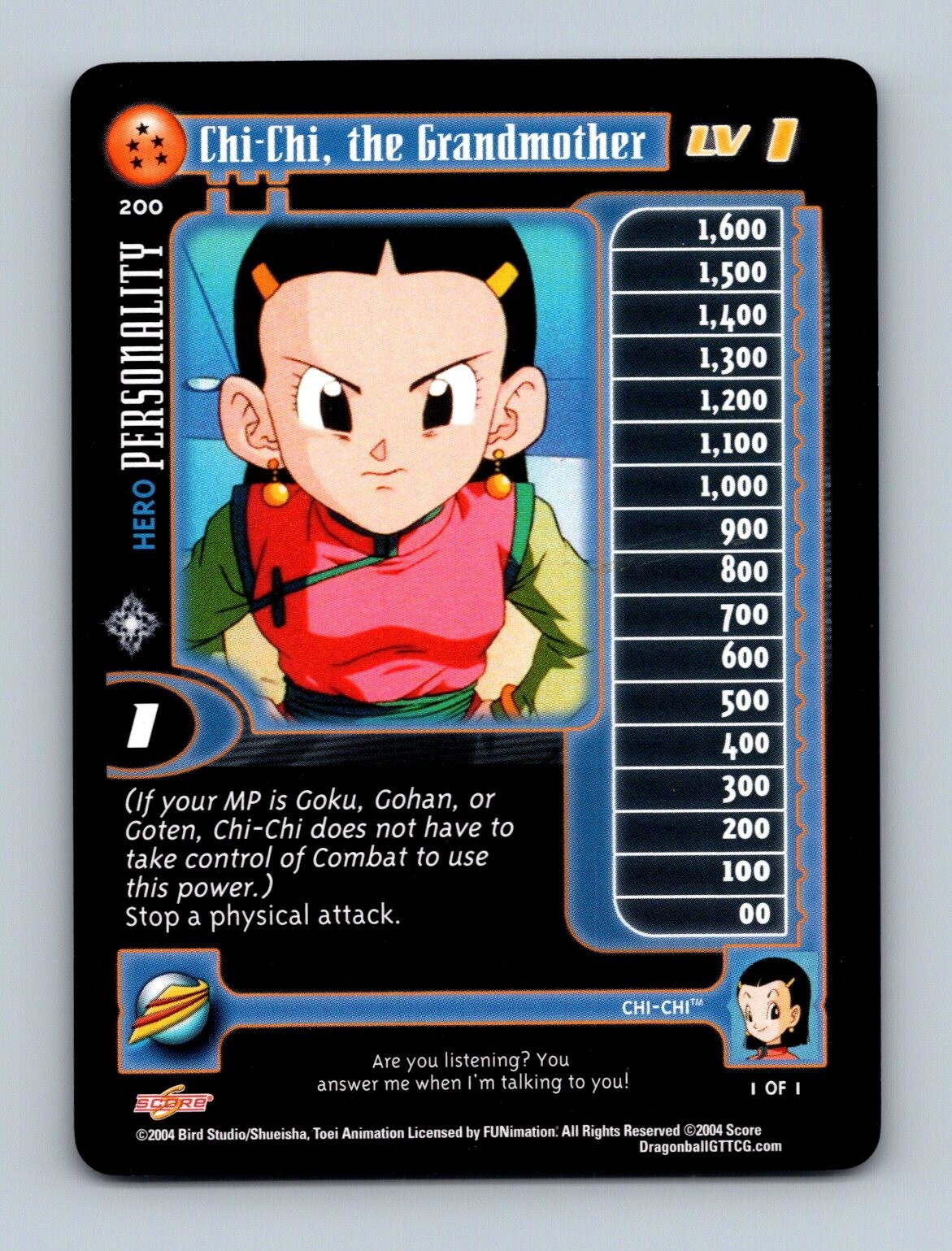 Dragon Ball GT TCG - Chi-Chi, the Grandmother 200 Dragon Ball GT TCG - Chi-Chi, the Grandmother 200