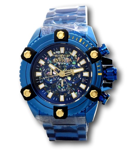 Pre-owned Invicta Coalition Men's 64mm Abalone Dial Watch With 3 Slot Collector Case 35977