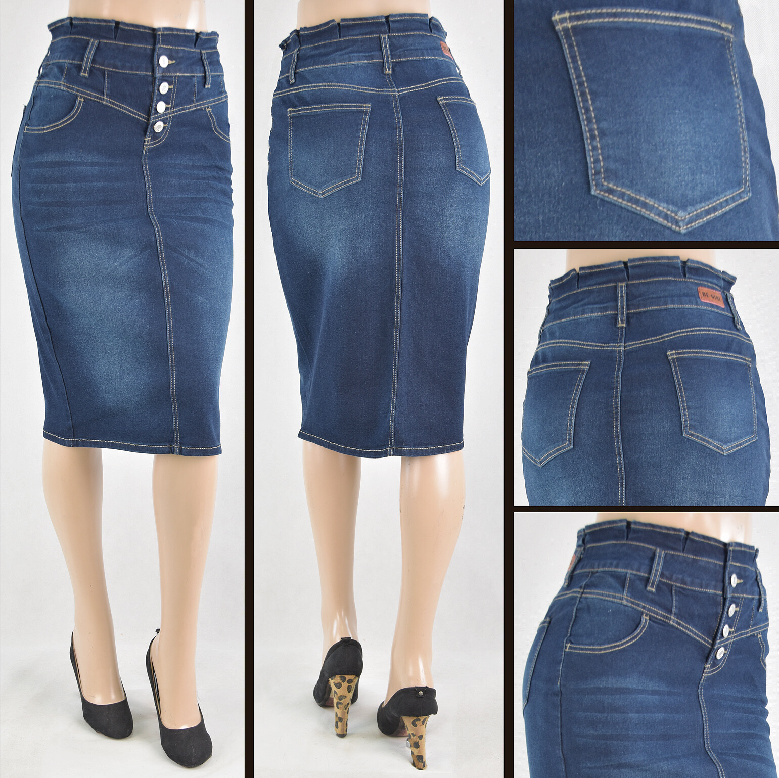 【MONSE】 WOOL×DENIM panel pencil skirt MONSE】 WOOL×DENIM panel pencil skirt Thrift flip! From
