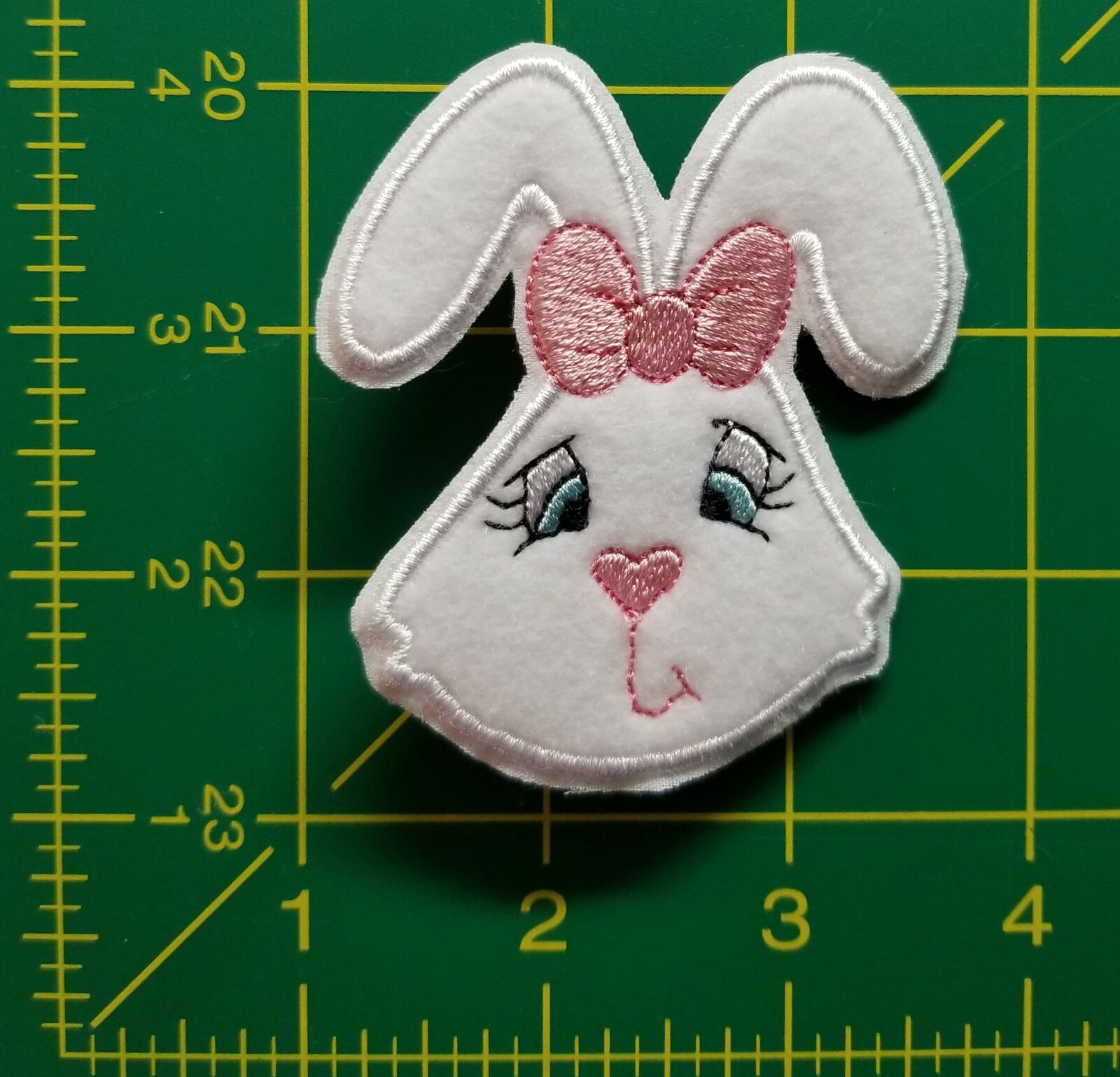 Easter Bunny Embroidered Applique Pin - FREE SHIPPING