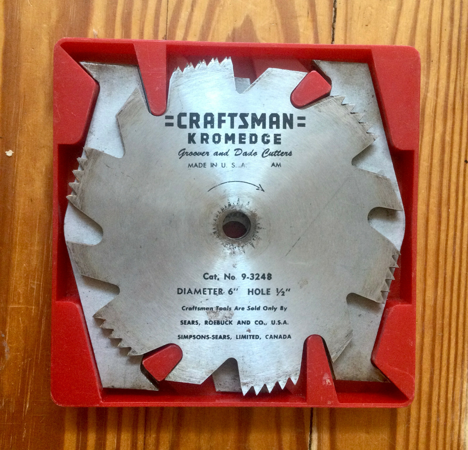 Vintage CRAFTSMAN No. 9-3248 Kromedge Dado Set 6