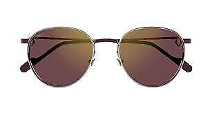Pre-owned Cartier Ct0335s-003 Ruthenium Sunglasses In Red