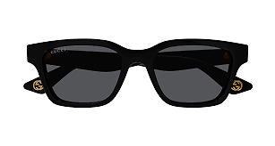 Pre-owned Gucci Gg1641sa-001-53 Black Sunglasses In Gray