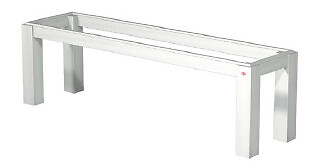 Wesco Bankgestell B 120 Edelstahloptik 1500 x 400 x 430 mm Bank Gestell Metall