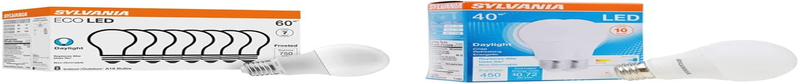 Sylvania ECO LED A19 Light Bulb, 60W Equivalent, Daylight - 8 Pack (40883) & Syl