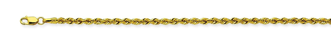 Pre-owned Element Shine/md 14 K Solid Yellow Gold 2.0 Mm Rope Chain Necklace 16", 18", 20", 22", 24", 30"