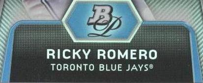 2012 Bowman Platinum - Ricky Romero #CES-RR