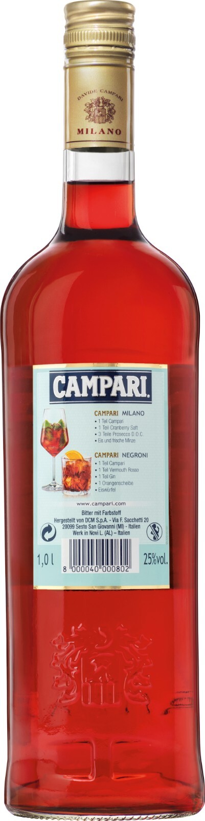 Campari 25 % 1,0 l 8000040000802 | eBay.de