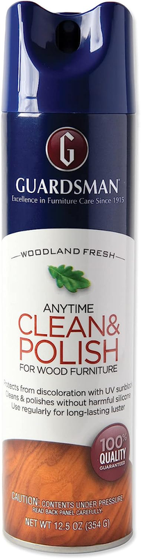 Clean & Polish for Wood Furniture - Woodland Fresh - 12.5 Oz - Silicone Free, UV